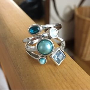 Lia Sophia blue/turquoise  ring